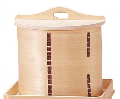 TMZ0121手水用　桶・蓋付（Ｃ）木曾檜曲物