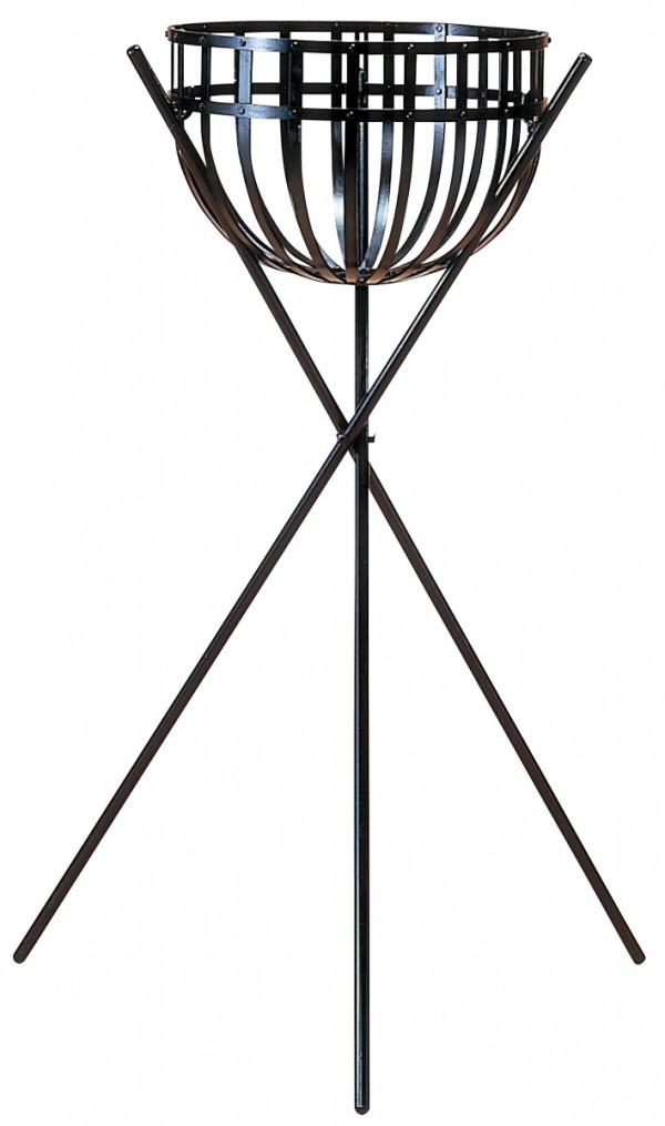 篝火台　鉄製黒色塗装　火籠直径１尺５寸（Ａ）